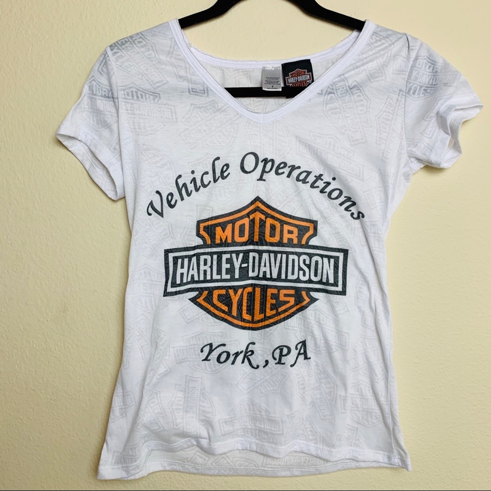 HARLEY DAVIDSON York,PA sheer white t-shirt